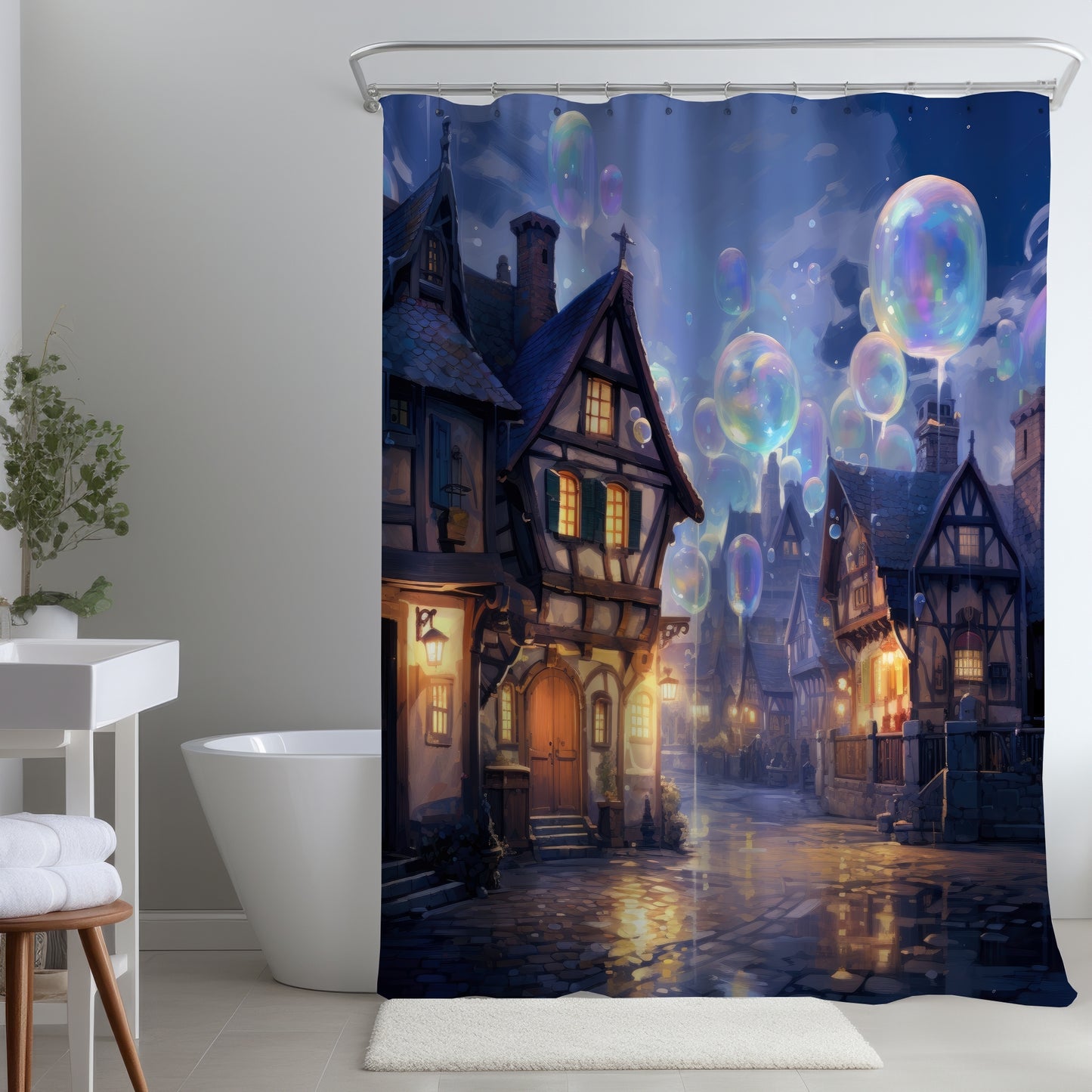 Bloopy town - Shower Curtain
