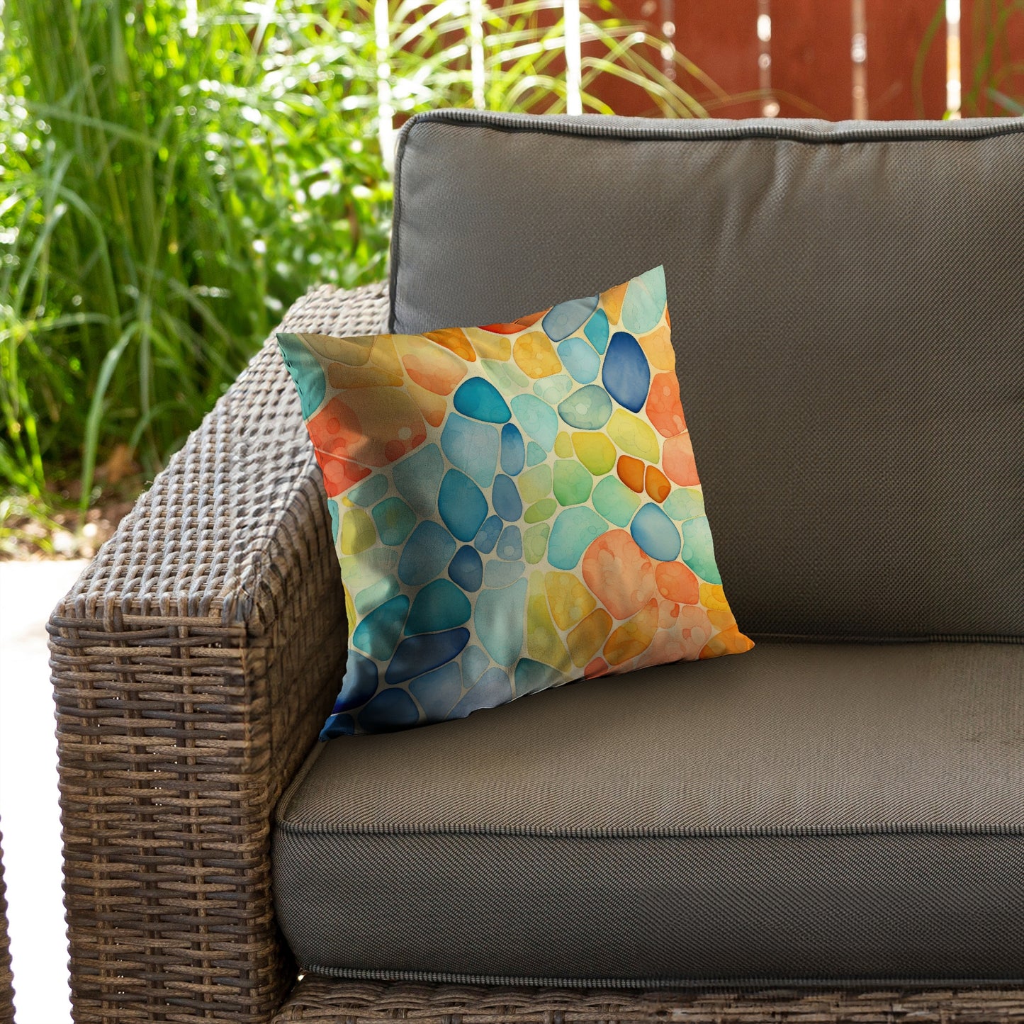 Blobs Blue Poly Twill Throw Pillow Insert for Home Decor