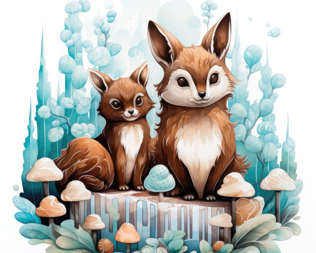 Two pals - Framed Canvas - Print on demand