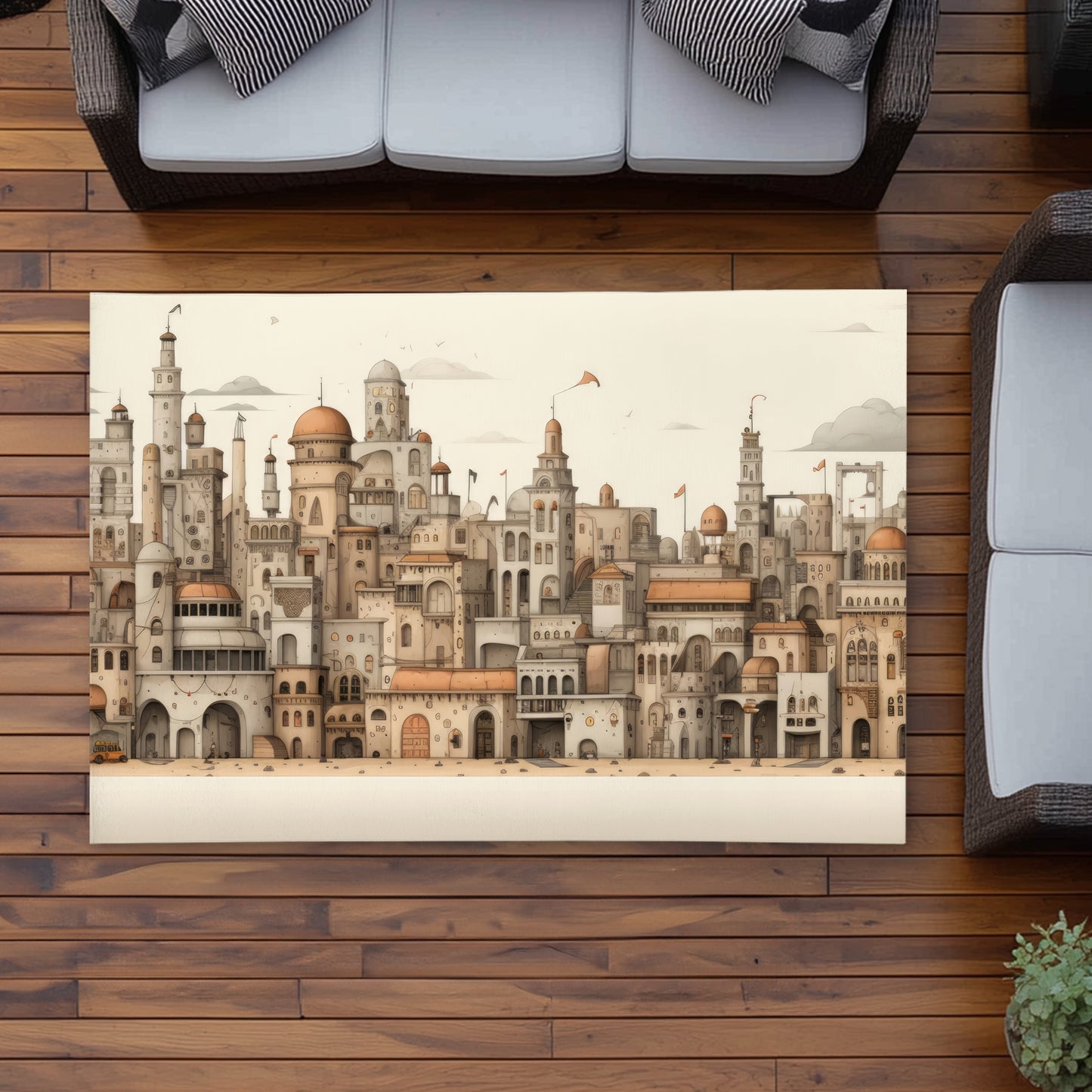 The Old Town Brown Outdoor Area Rug - Home Decor Essentials