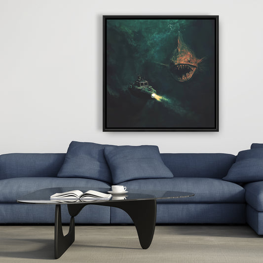 Depths - 36"x36" Framed canvas