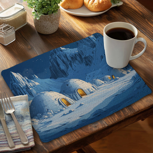 Glace froide - Set de table en polyester tressé 14"x18"
