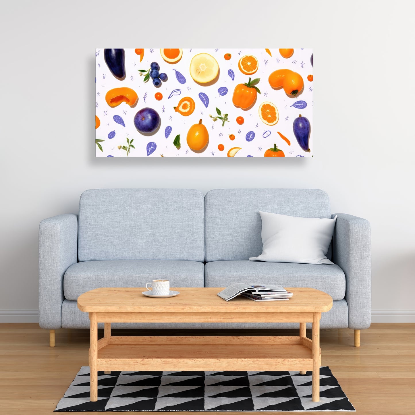 Orange and Purple Canvas - Vibrant Home Decor Art Piece