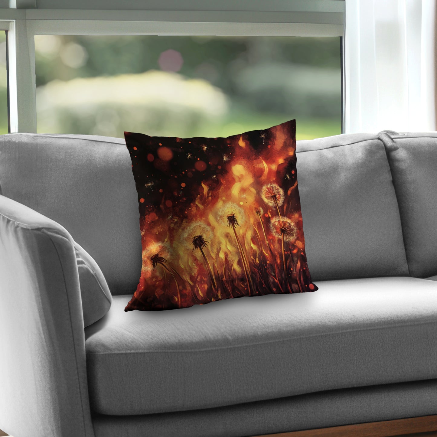 Dandy fire Red Poly Twill Throw Pillow Insert for Home Decor
