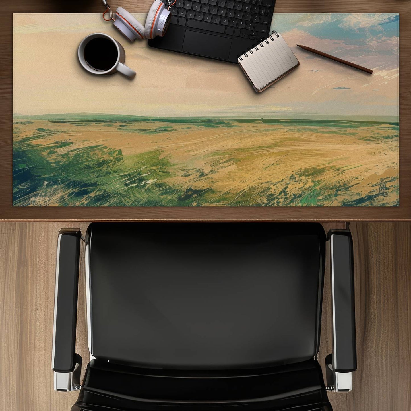 Evening in the field - Desk Mat