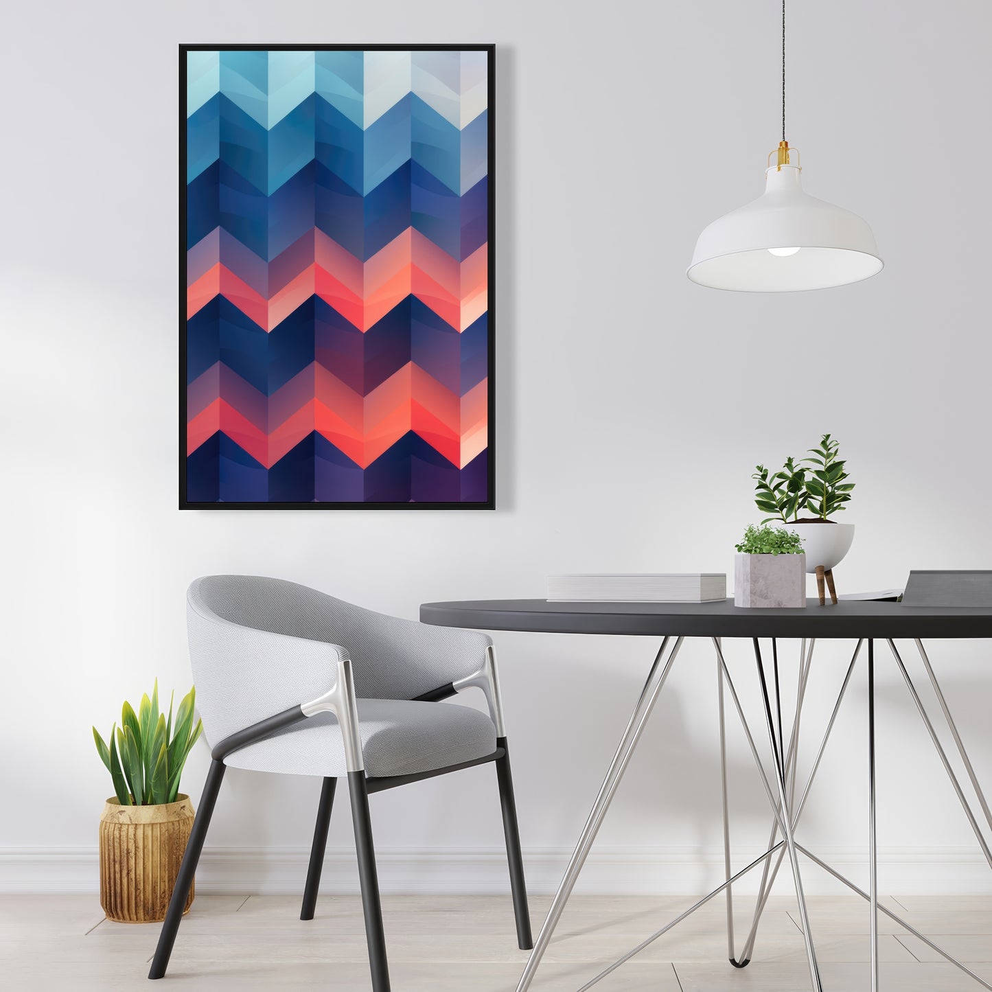 Heat Waves - Red Framed Canvas Art for Home Decor