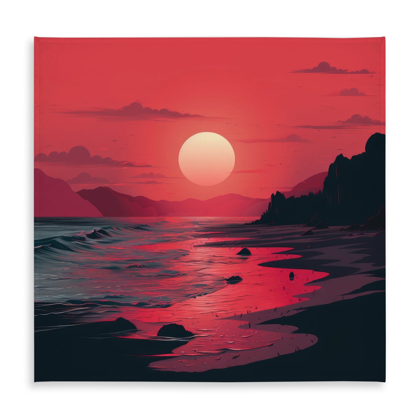 Red Sky Purple Indoor Outdoor Tablecloth for Home Decor