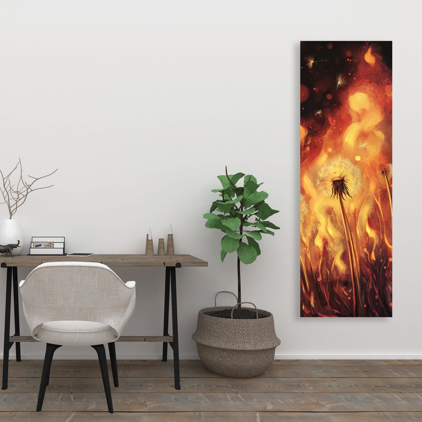 Dandy Fire - Yellow Canvas Art for Home Decor | Brighten Up