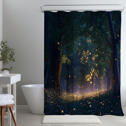 Rideau de douche à feuilles lumineuses