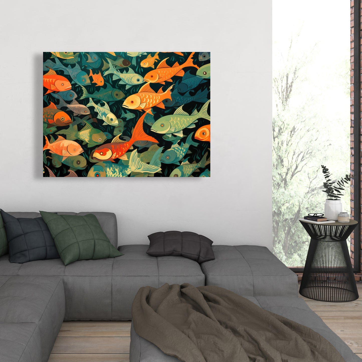 Simple Fishes - Orange Canvas Home Decor for Vibrant Spaces