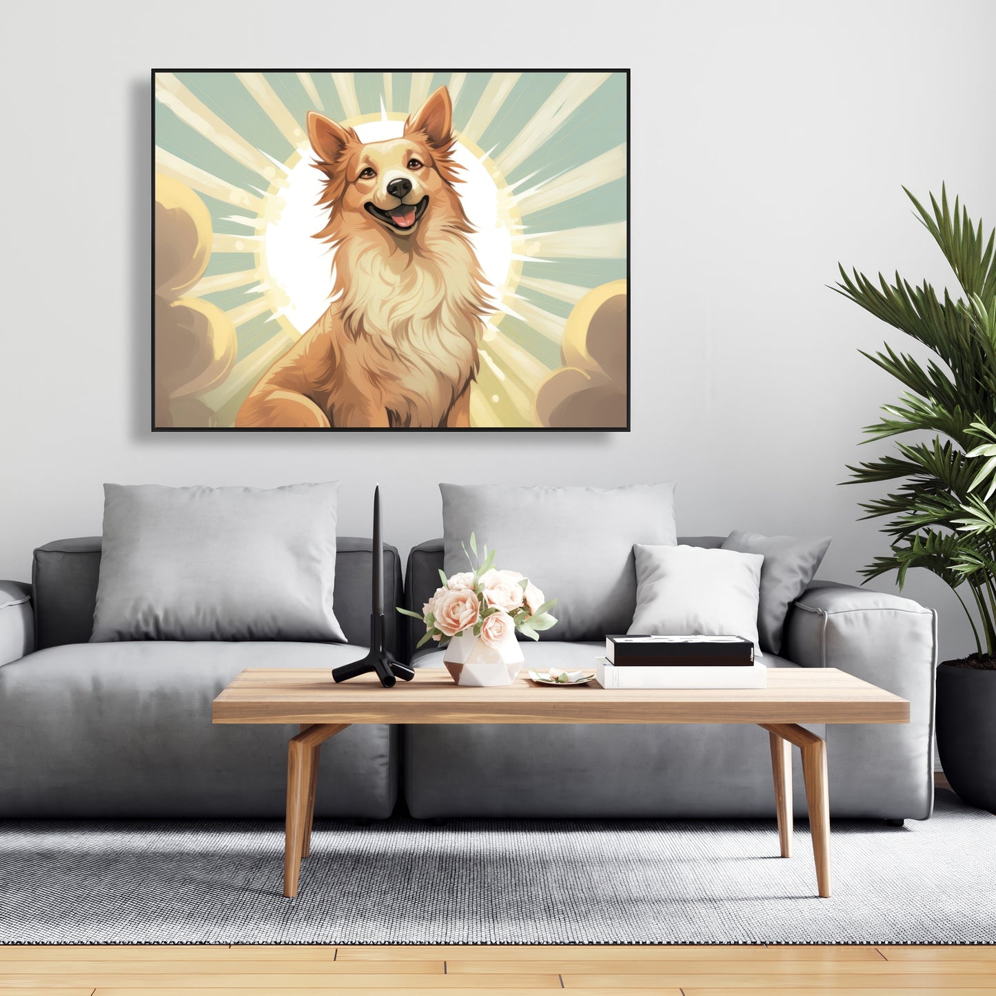 Who's a good boy - Framed Canvas - Print on demand