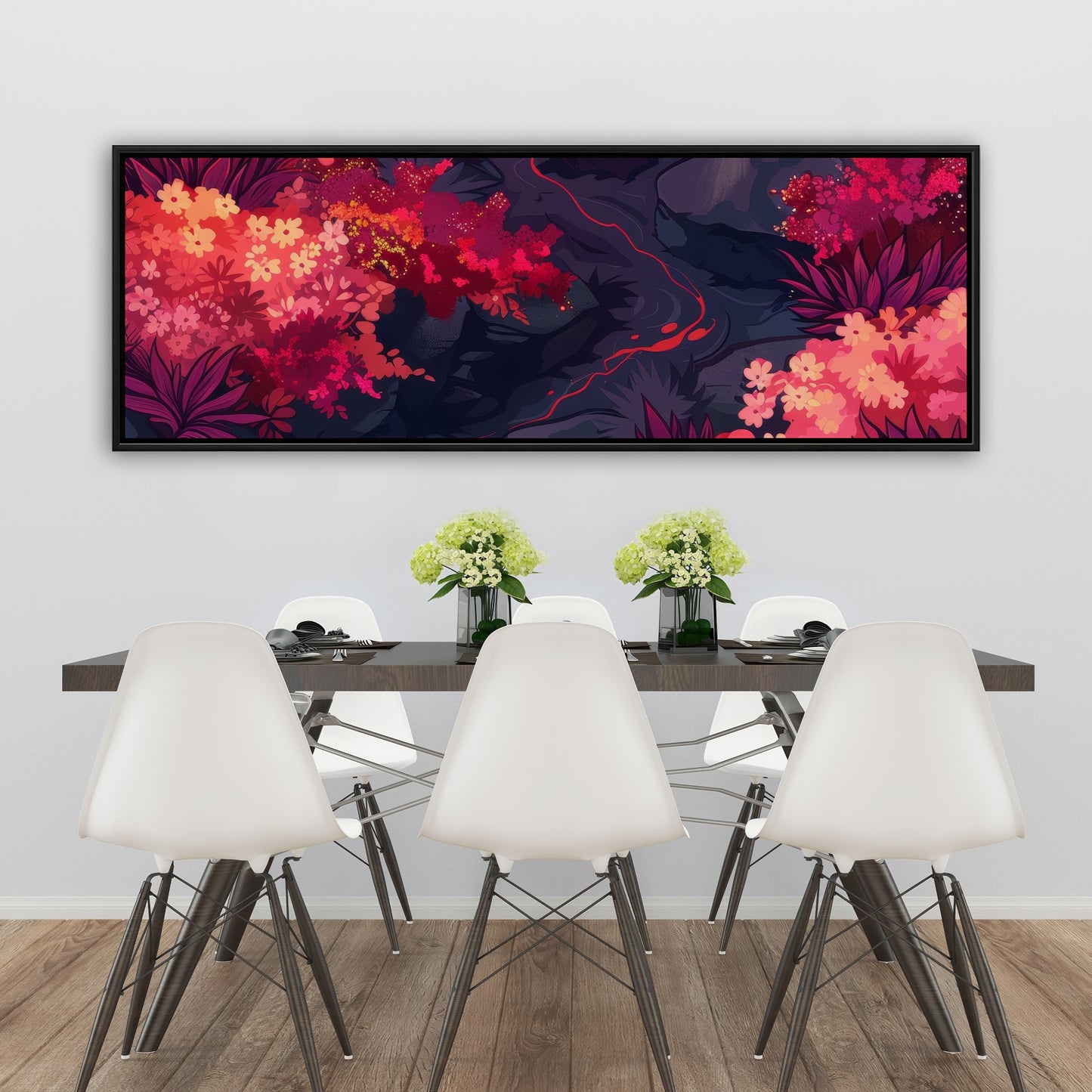 Burning plants - 36"x36" Framed canvas