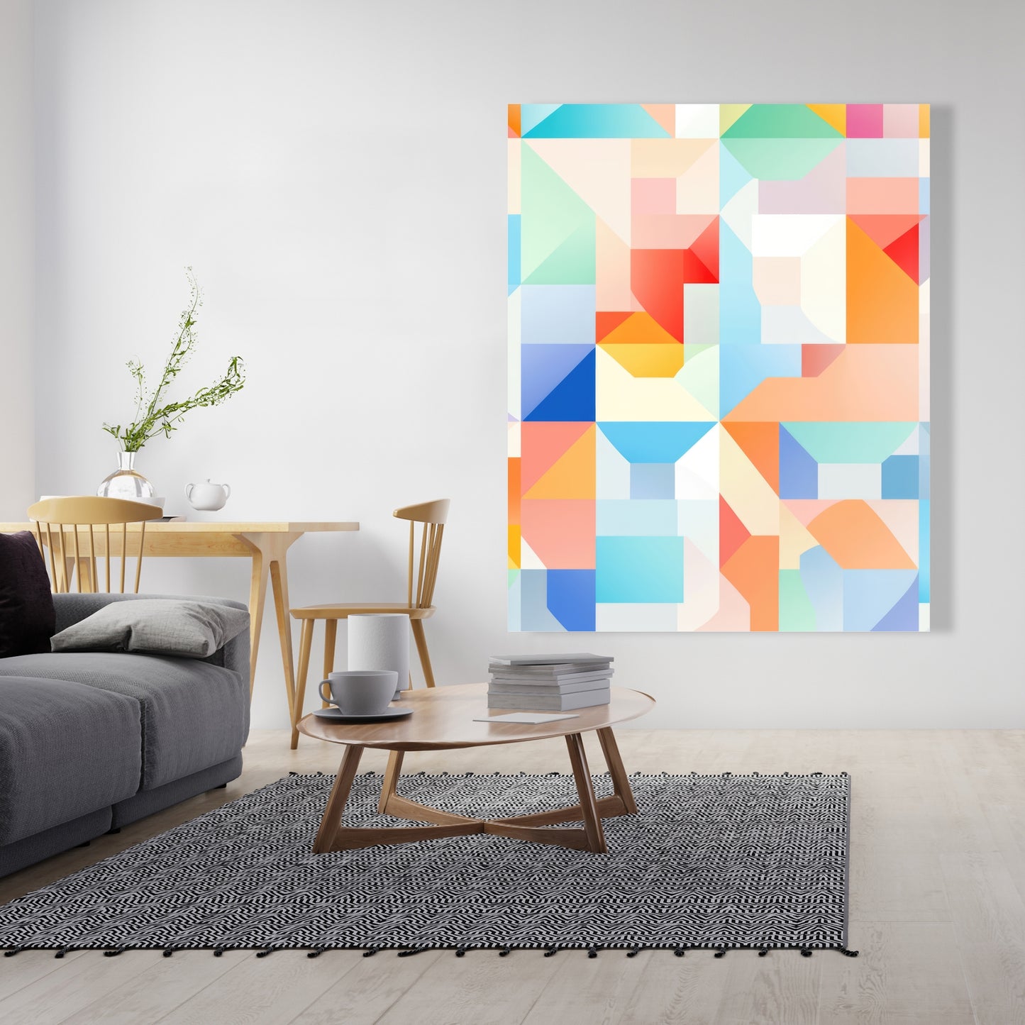 Geometric Cadence - Orange Canvas Art for Home Decor