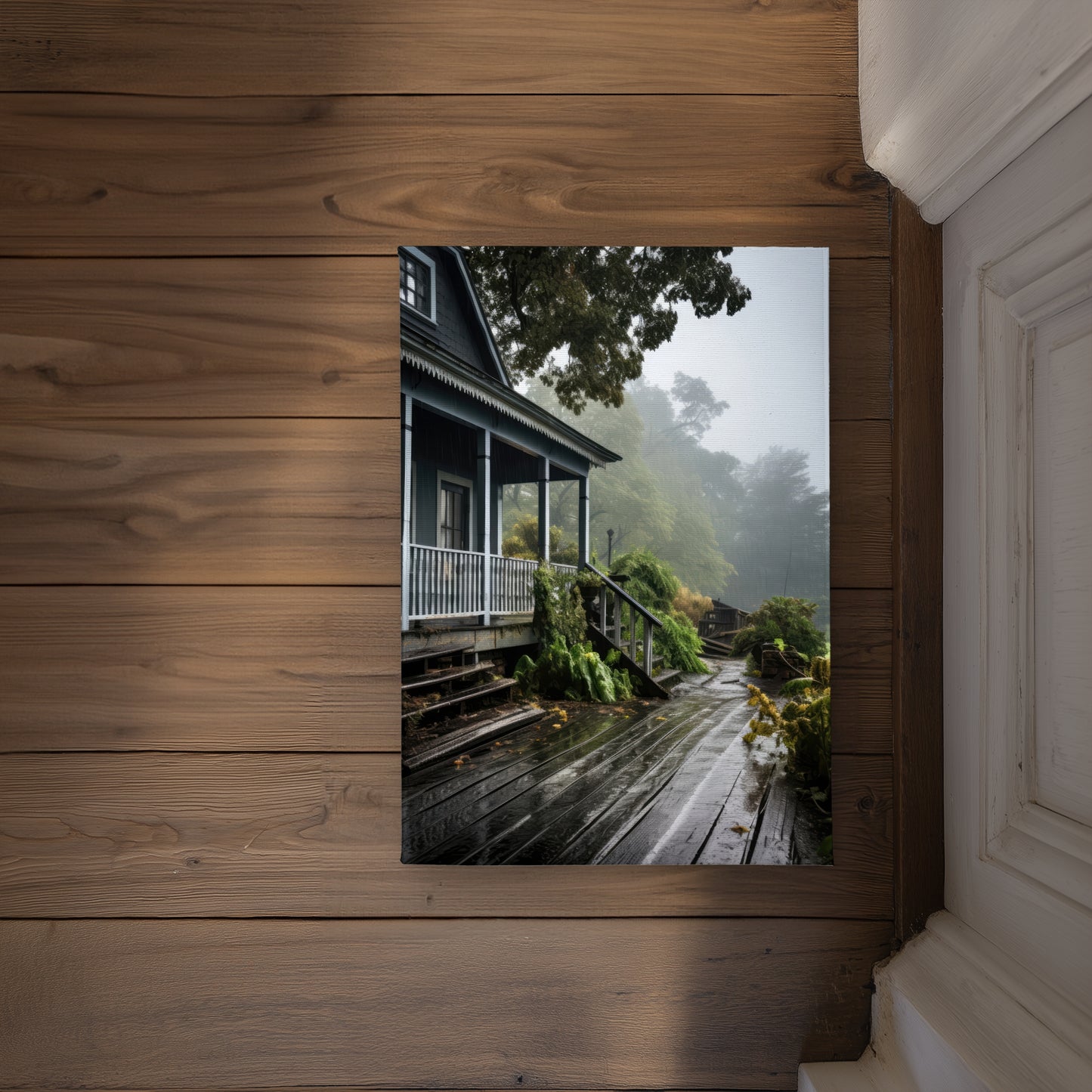 Rainy Porch White Indoor Outdoor Door Mat - Home Decor