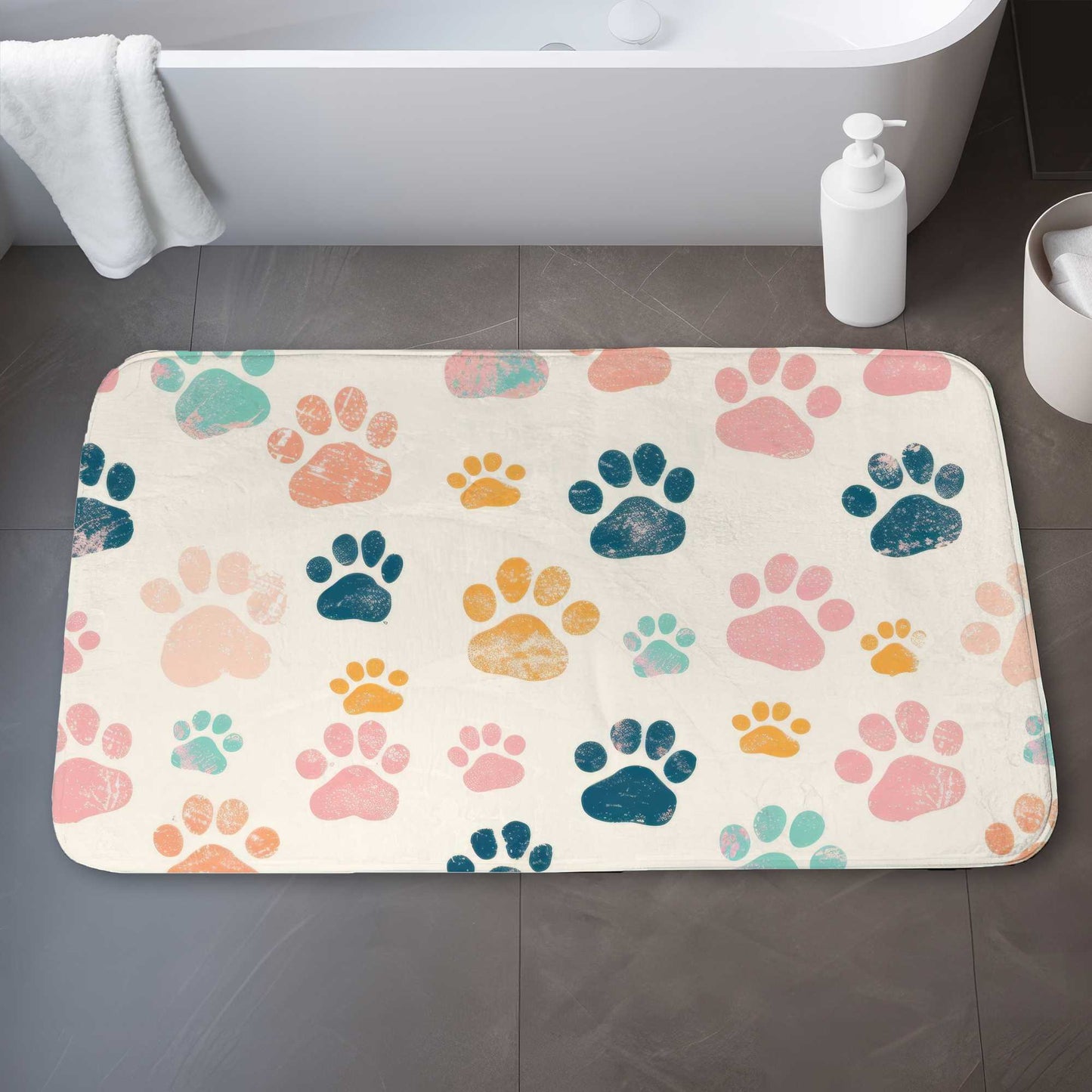 Cute Paws Bath Mat | Cozy Home Decor for Bathroom Floors