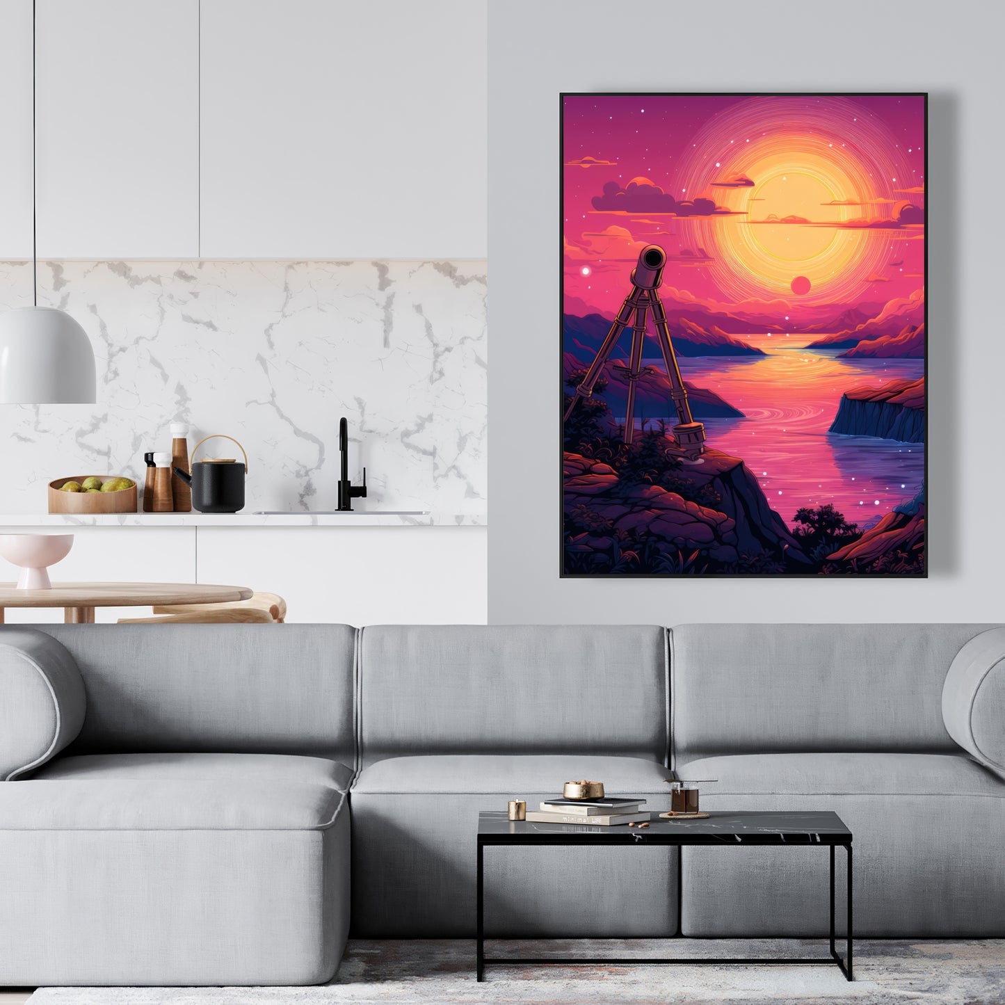 Skybound Yellow Framed Canvas | Stylish Home Decor Accent
