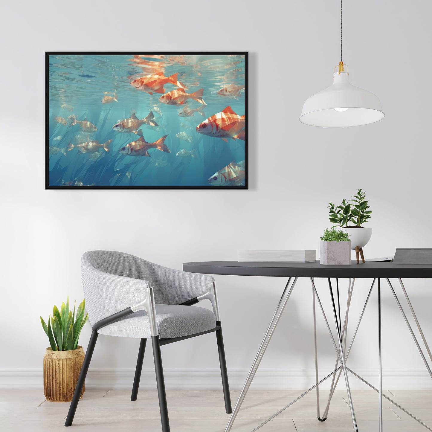Surface tension - 36"x36" Framed canvas