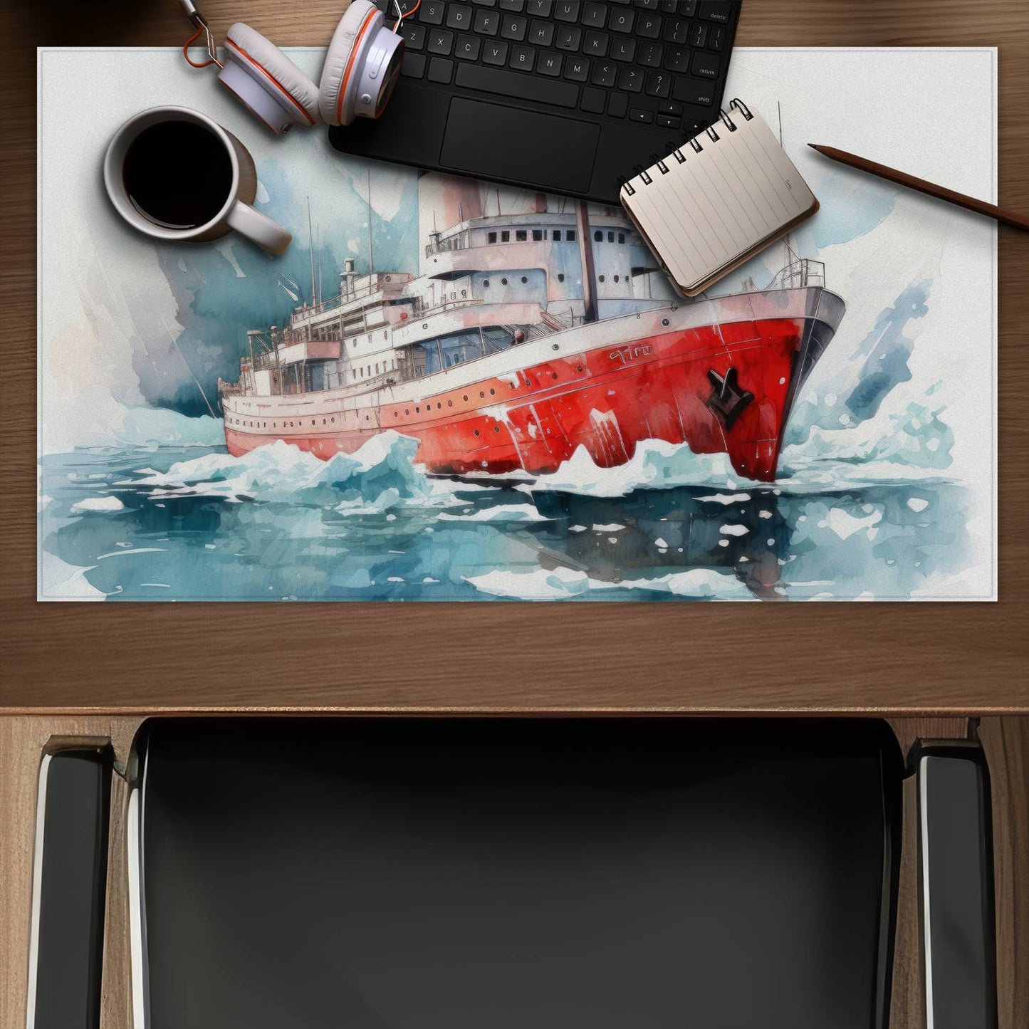 Icebreaker White Desk Mat - Stylish Home Decor Essential