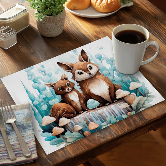 Two Pals White Polyester Placemat | Stylish Home Decor