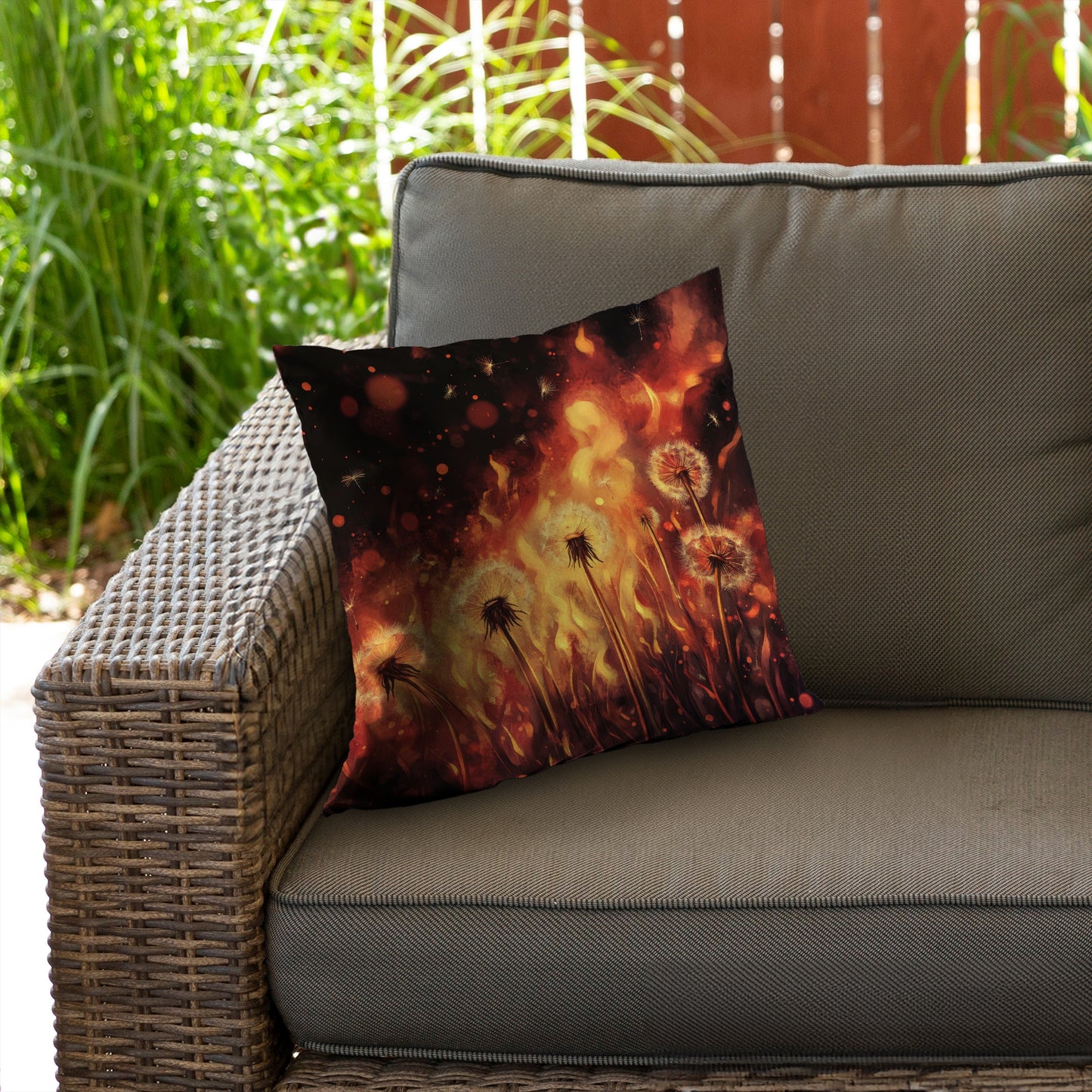 Dandy fire Red Poly Twill Throw Pillow Insert for Home Decor