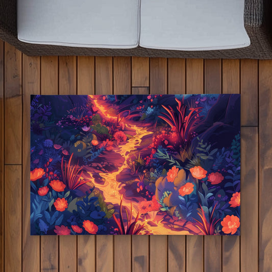 Tapis d'extérieur Fleurs en feu - Accessoire de décoration élégant pour la maison