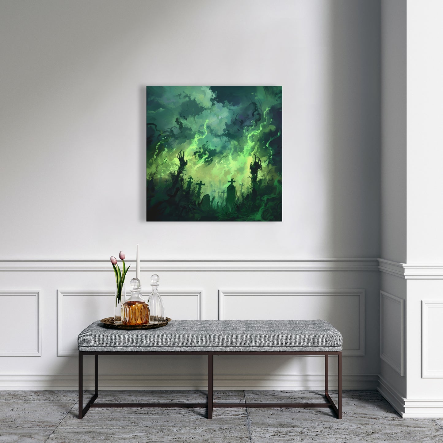 Reaching Hell - Black Canvas Home Decor Art for Modern Spaces