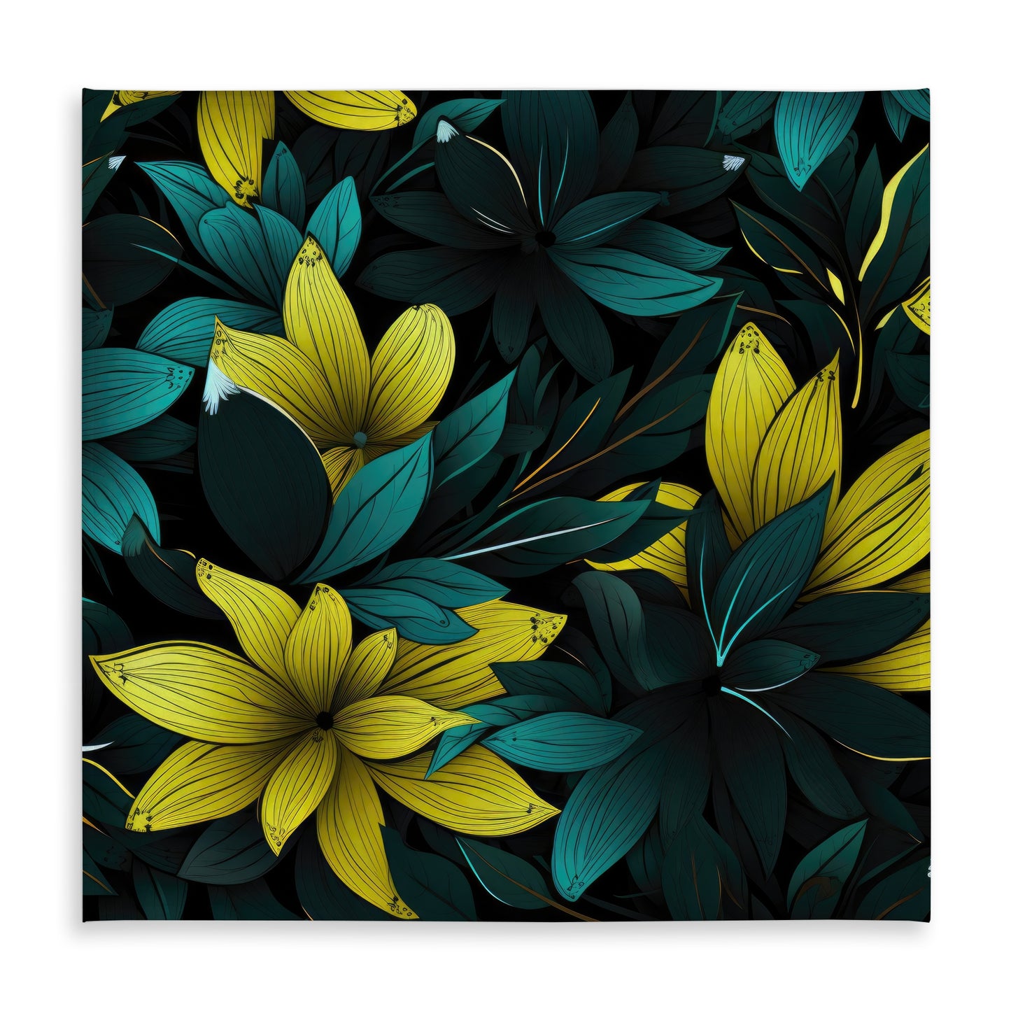 Potent Black Indoor Outdoor Tablecloth for Home Decor - Stylish