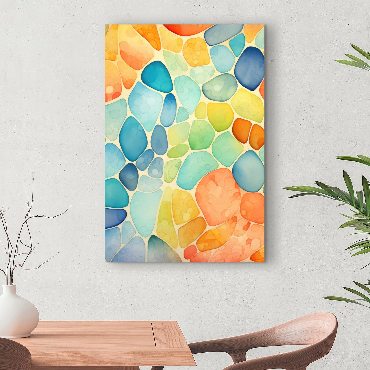 Blobs Turquoise Canvas - Unique Home Decor Art Piece