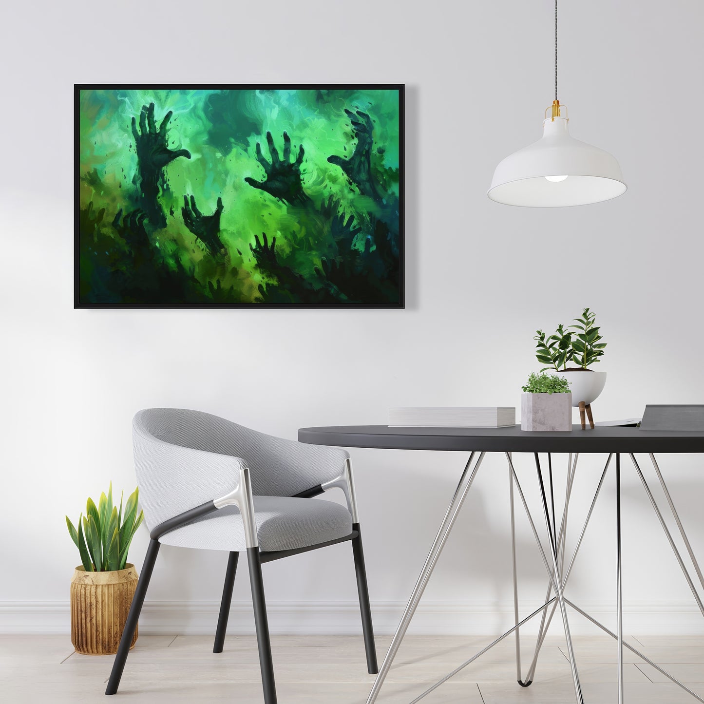 Hands of despair - 36"x36" Framed canvas
