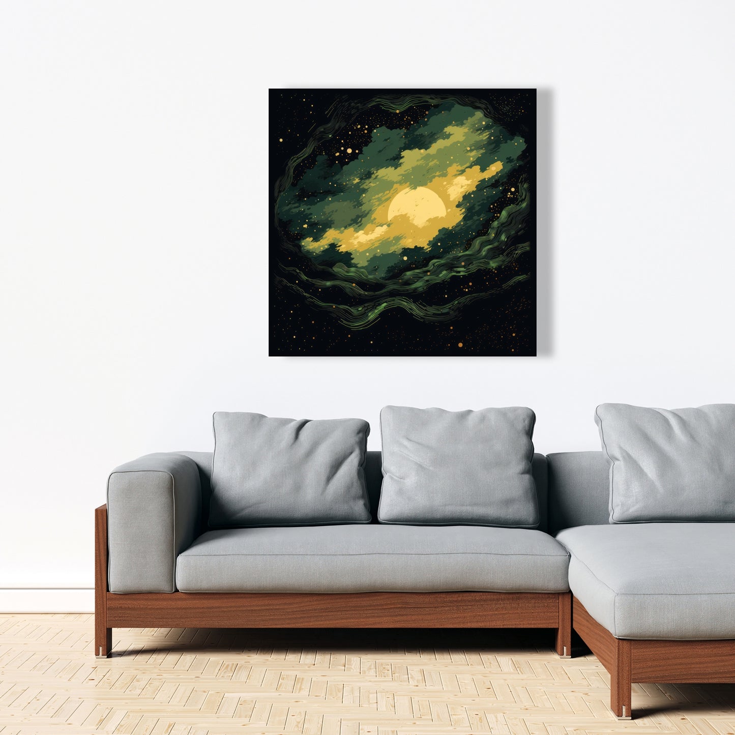 Cloudy Star - Yellow Canvas Home Decor for Bright Spaces
