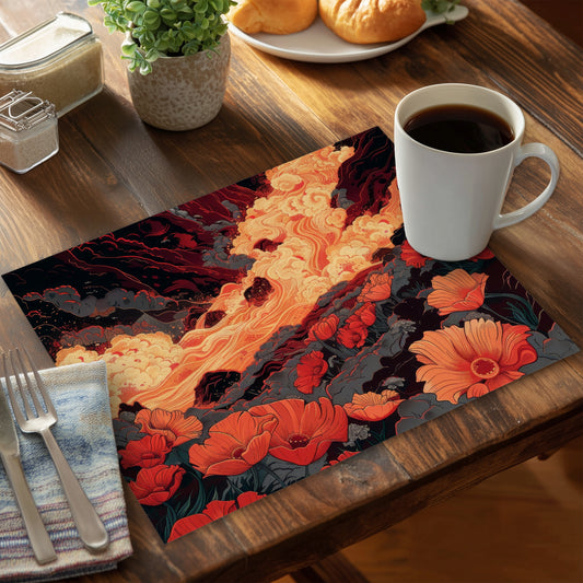 The big burn - 14"x18" Polyester Placemat