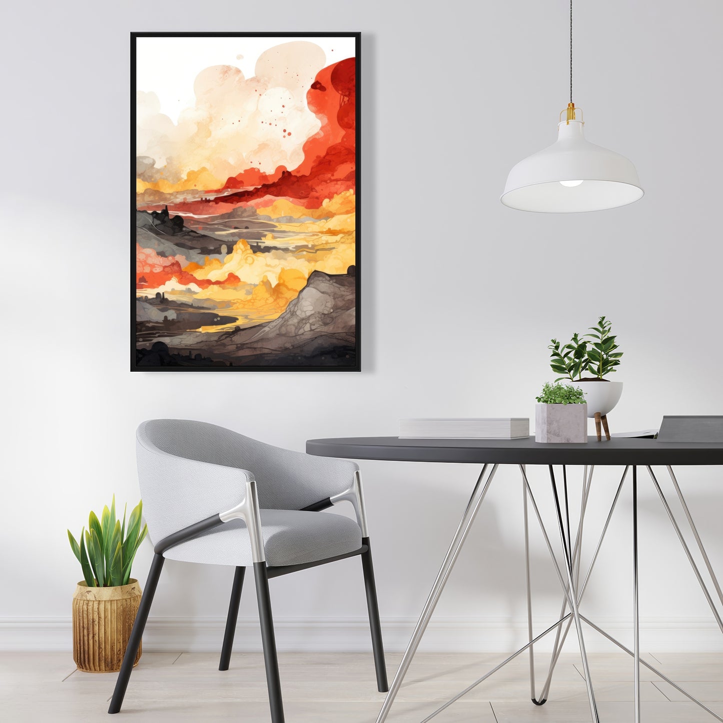 Scolding land - 36"x36" Framed canvas