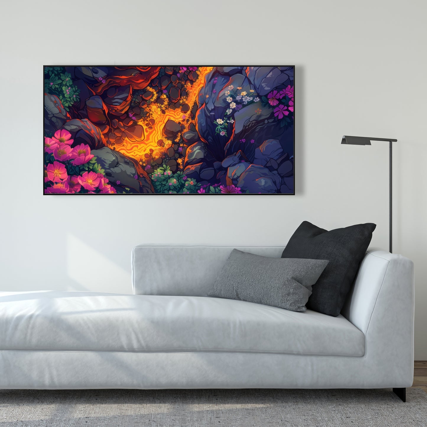 Hot River - Black Framed Canvas Wall Art for Home Decor