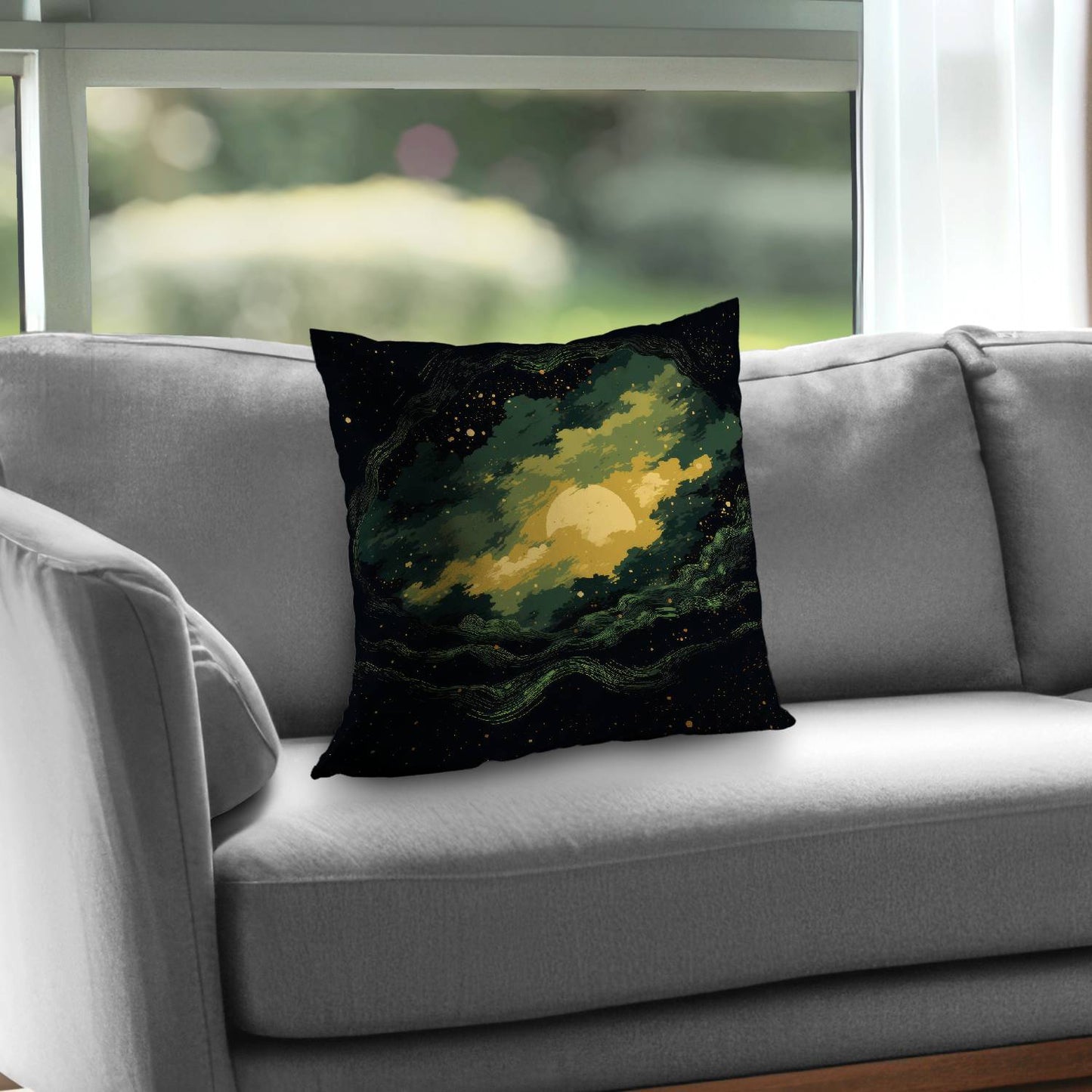 Cloudy Star Yellow Poly Twill Throw Pillow Insert | Home Decor
