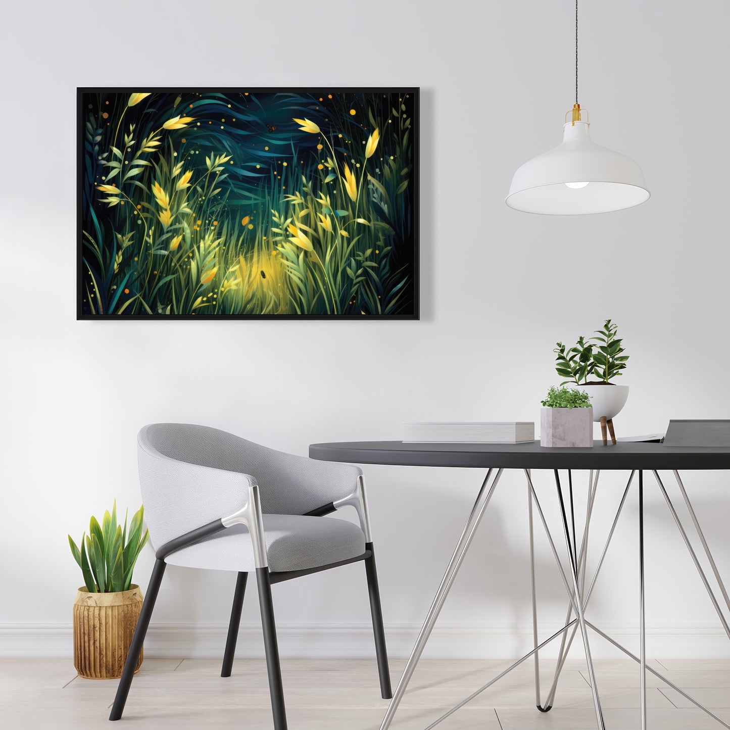 Lit plains - 36"x36" Framed canvas