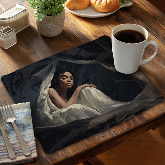 Cocooned Beige Braided Polyester Placemat for Home Decor