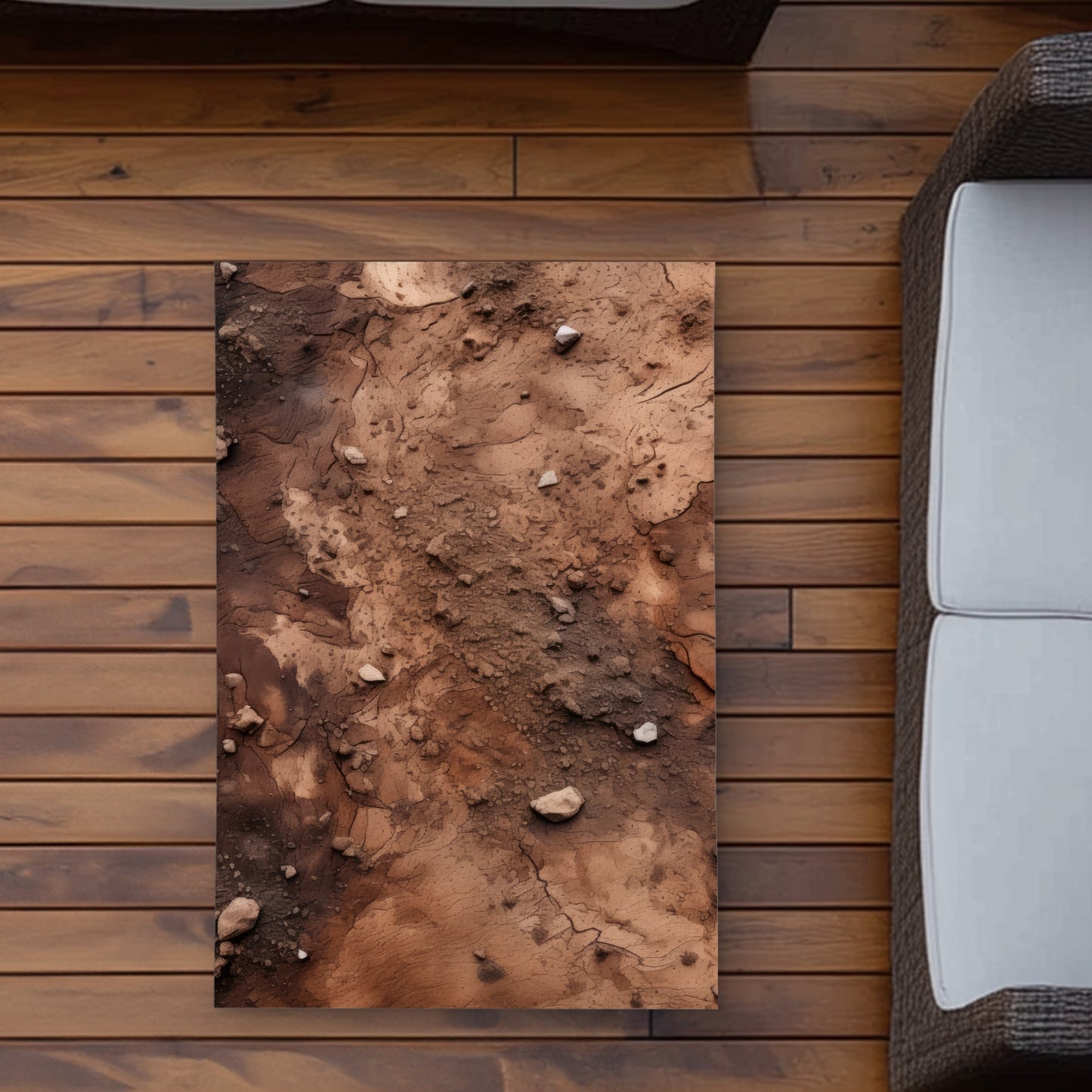 Mud and Stones Brown Outdoor Area Rug for Home Decor