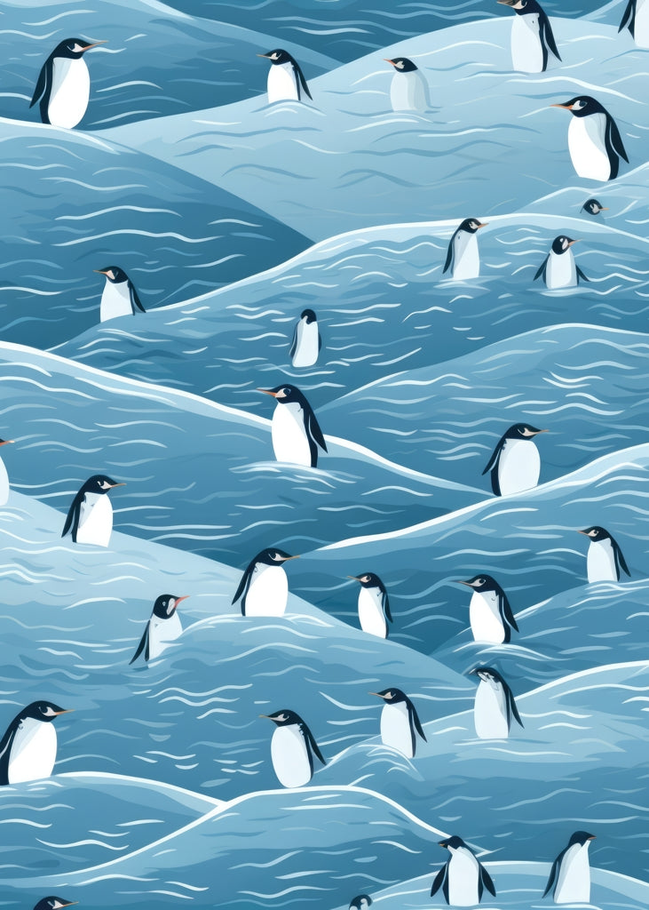 Penguins Wandering White Bath Mat for Home Decor | Cozy Style