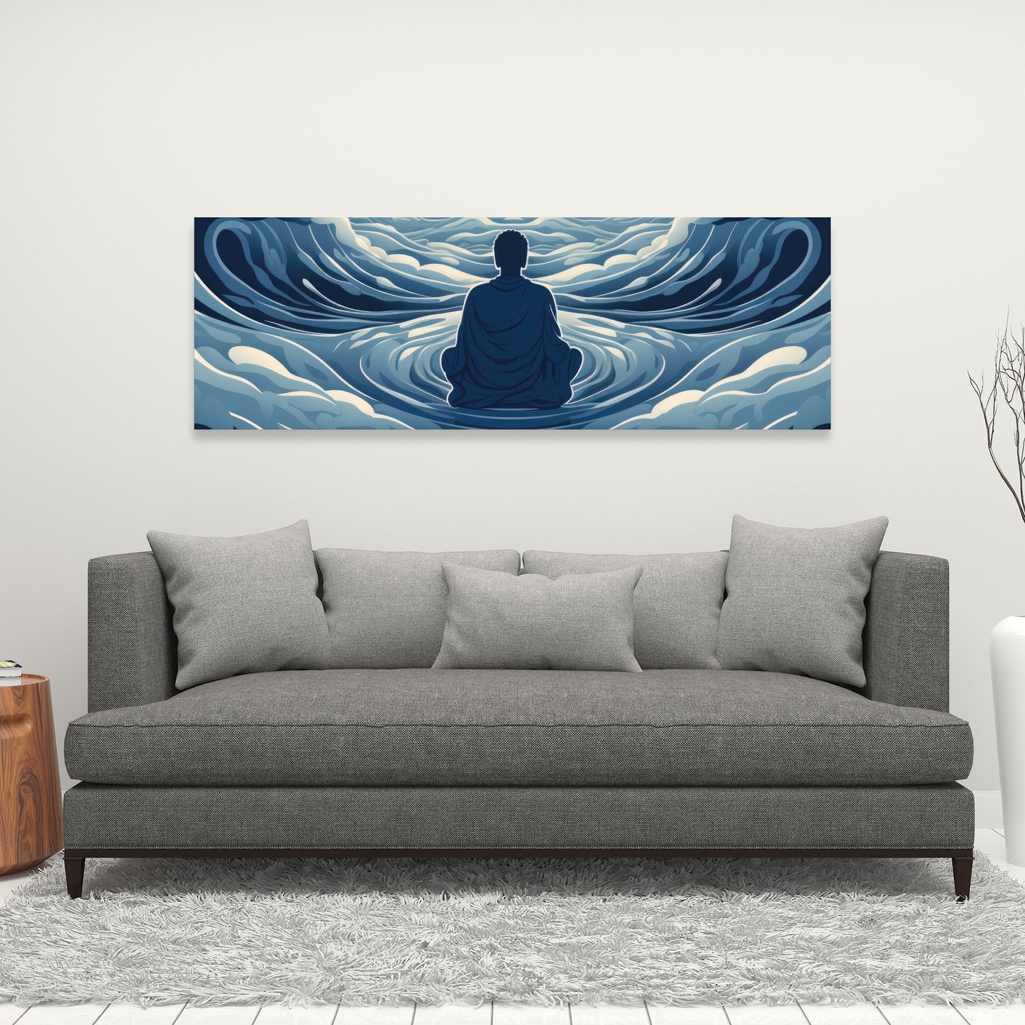 Infinite Wisdom - Gray Canvas Wall Art for Home Decor