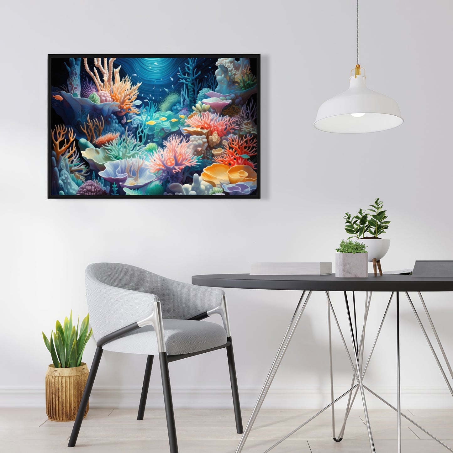 The Reef - Coral Framed Canvas for Stunning Home Decor