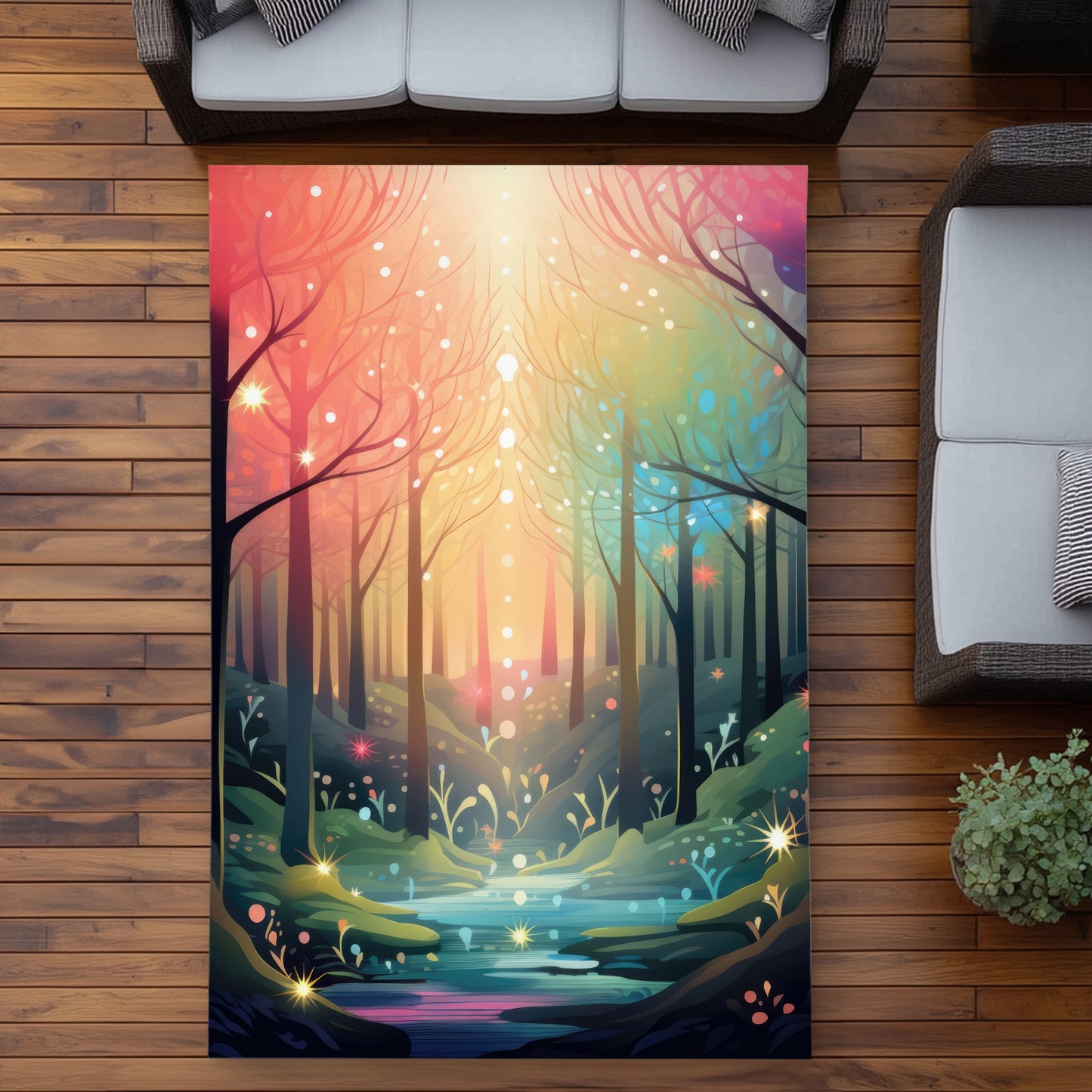 Magical Forest Outdoor Area Rug - Green Home Decor Accent