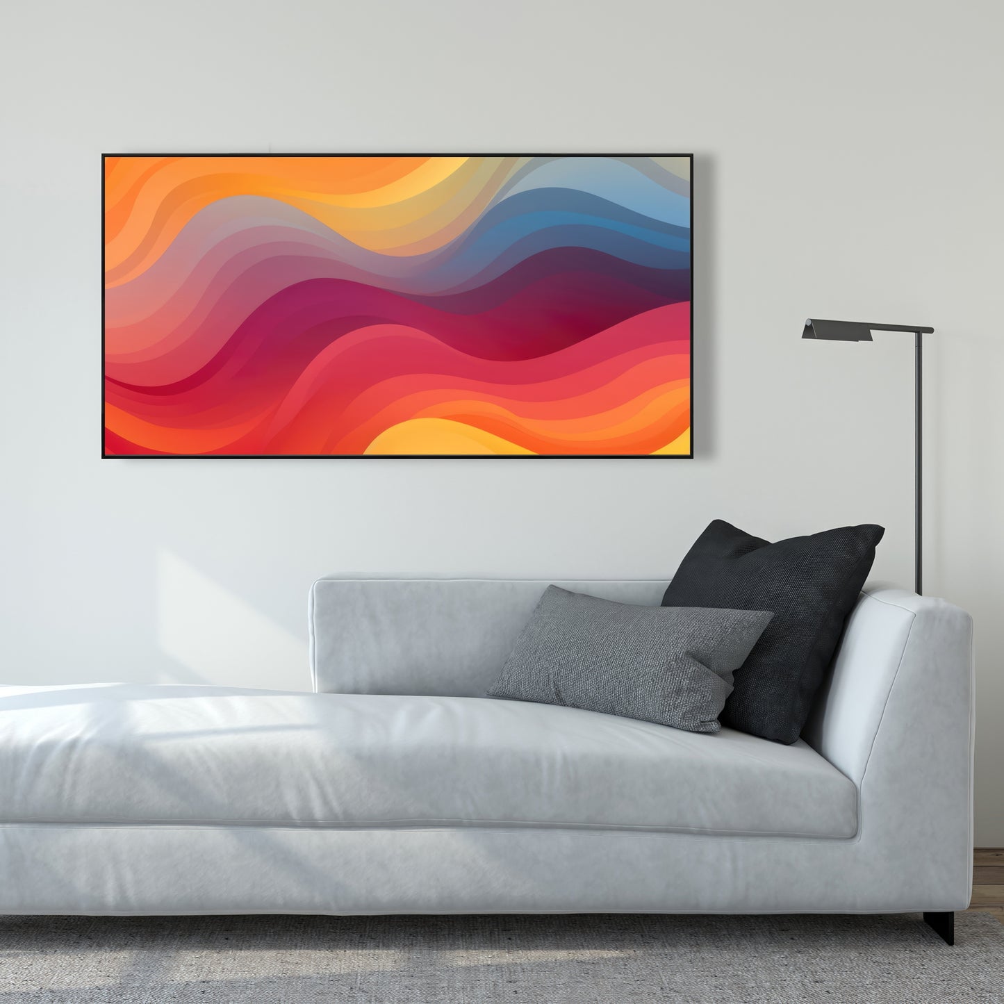 Cloudy Sky - Blue Framed Canvas for Home Decor | Wall Art