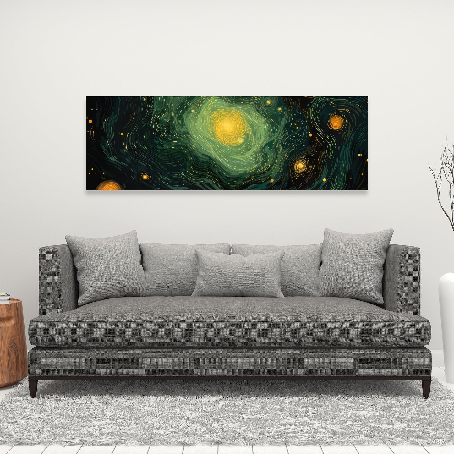 Illuminated in Space - Black Canvas Home Decor Art Print