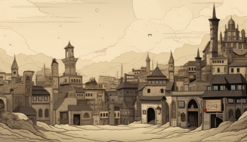Desert Town - White Gaming Mat for Stylish Home Decor