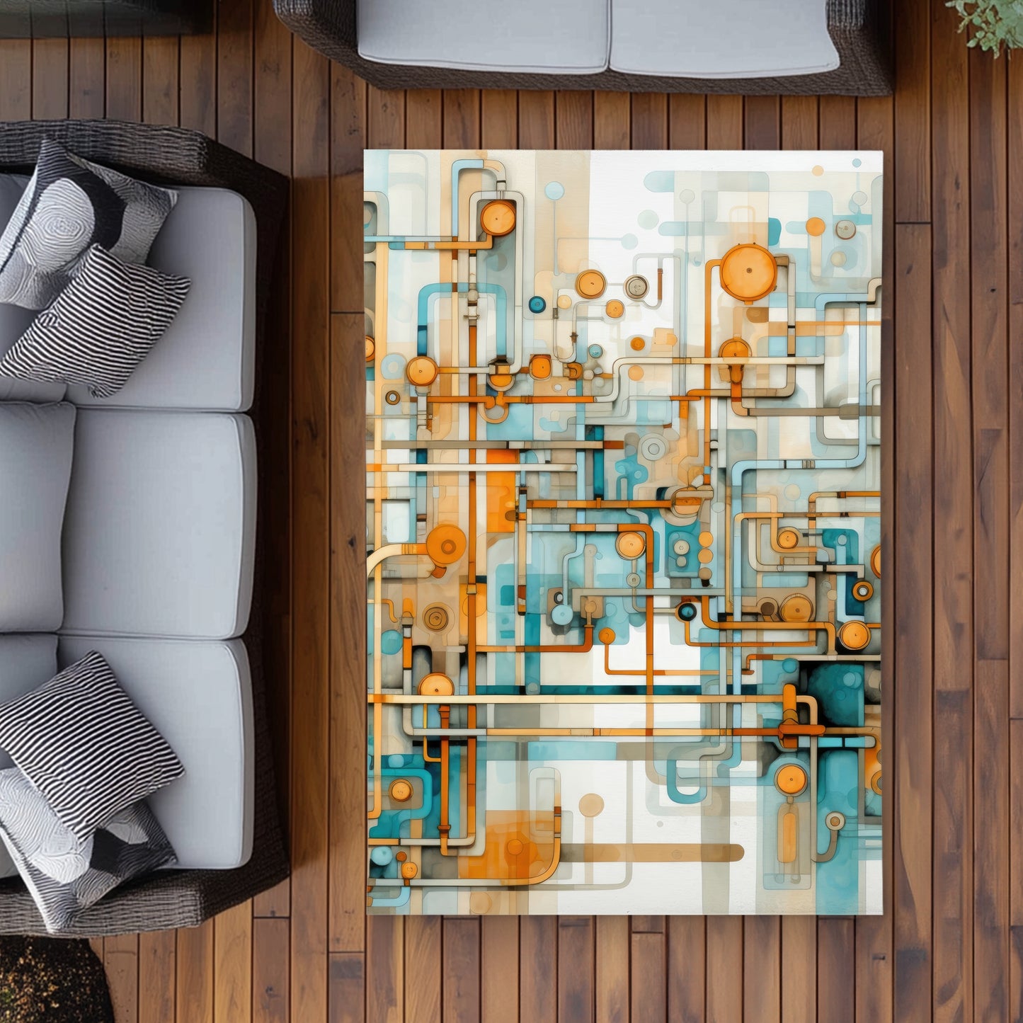 Like clockwork Orange Outdoor Area Rug for Home Decor