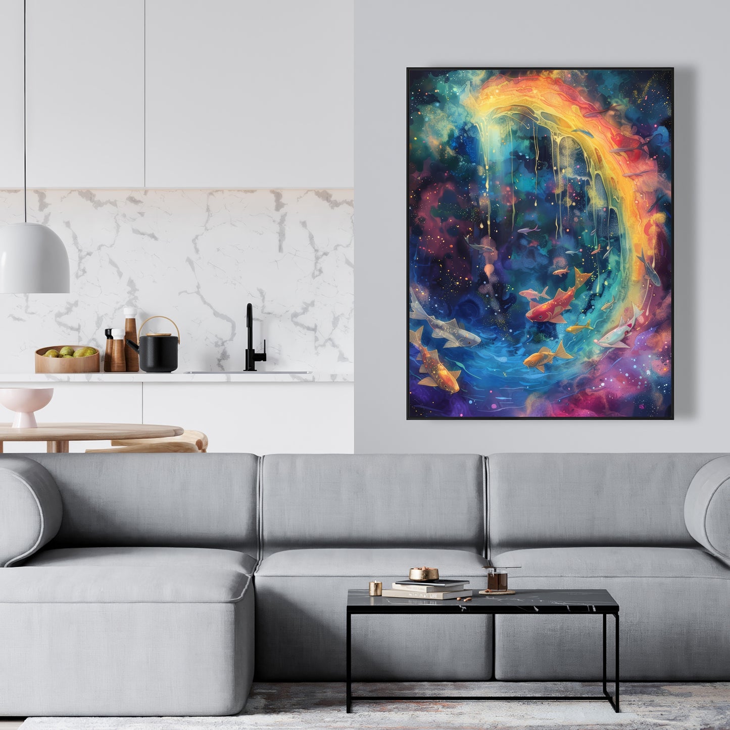 Milky wave - 36"x36" Framed canvas