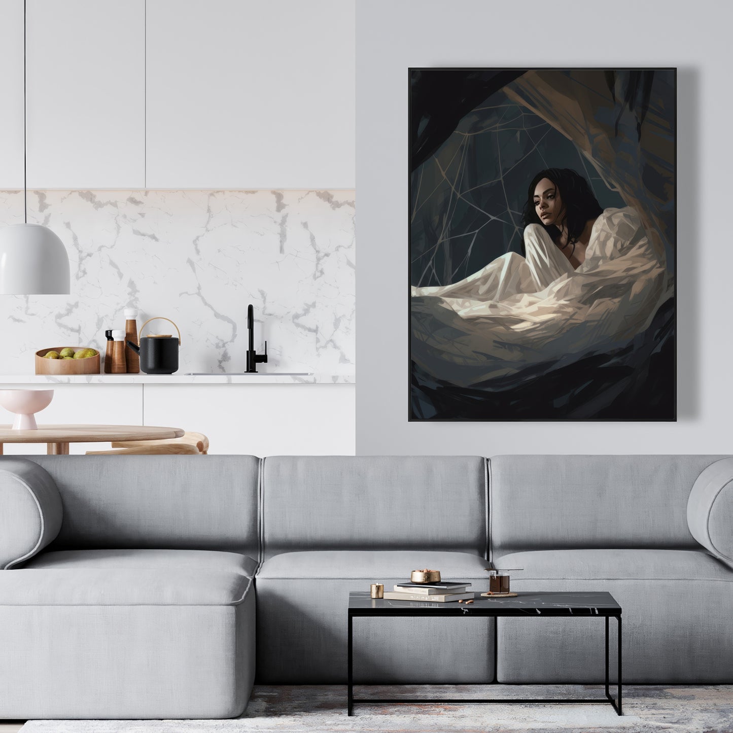 Spider princess - 36"x36" Framed canvas