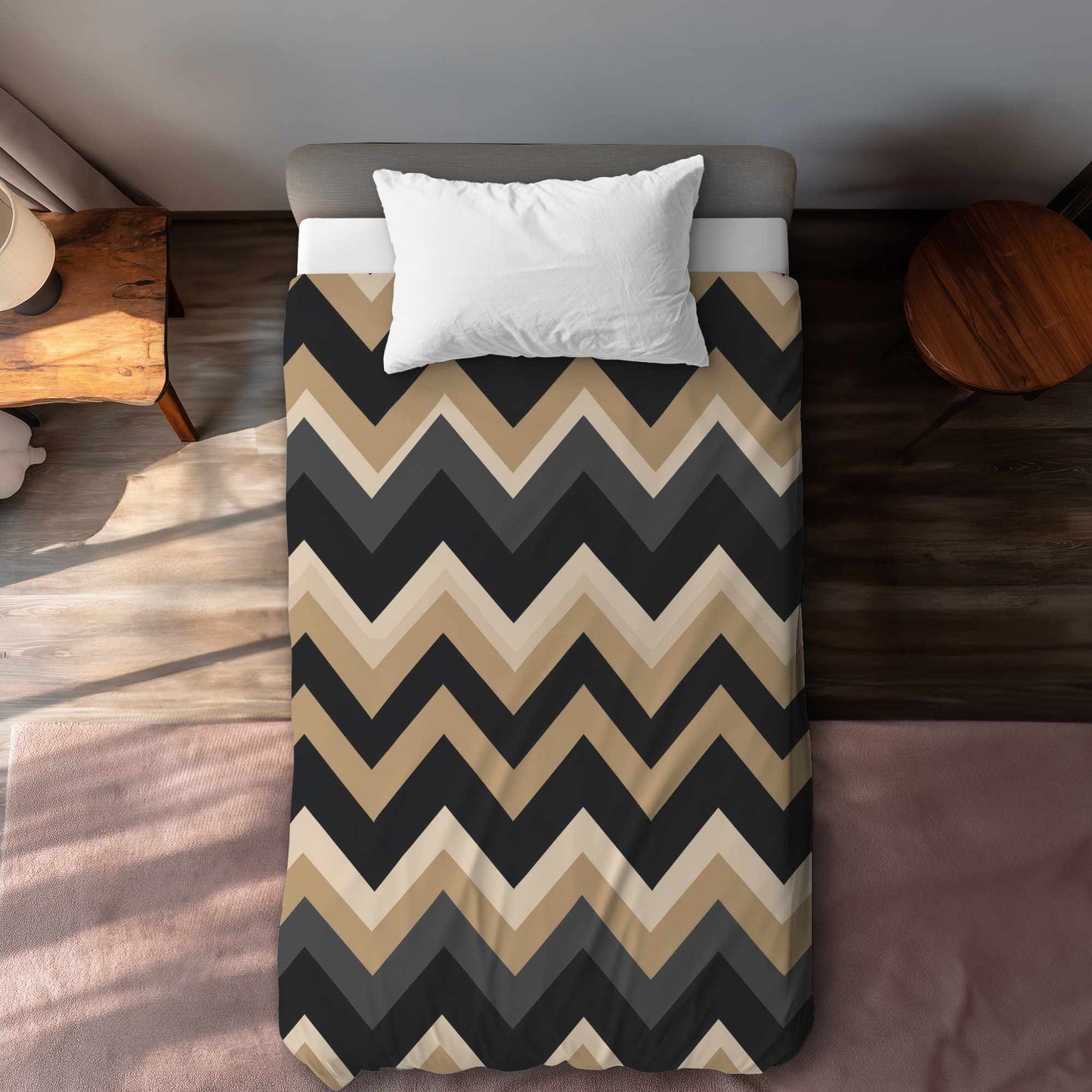 Housse de couette Vagues aux tons naturels | Linge de lit décoratif et confortable