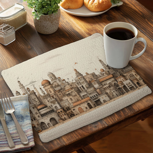 The Old Town Beige Braided Polyester Placemat | Home Decor