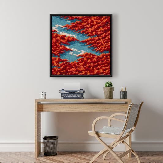 Red mounds - 24"x24" Framed canvas